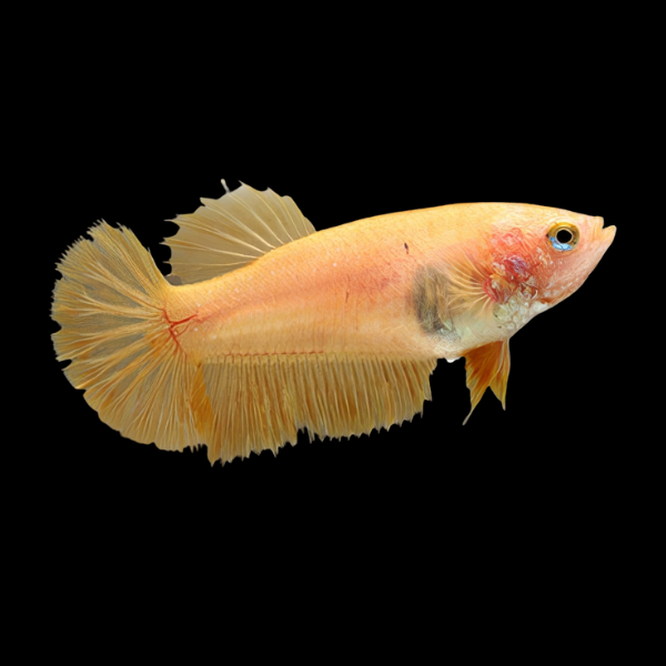 Metallic Half Moon Betta Female Yellow Base 3cm